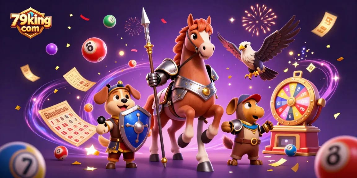 Win big at 79king com with a vibrant lottery scene featuring celebratory elements.