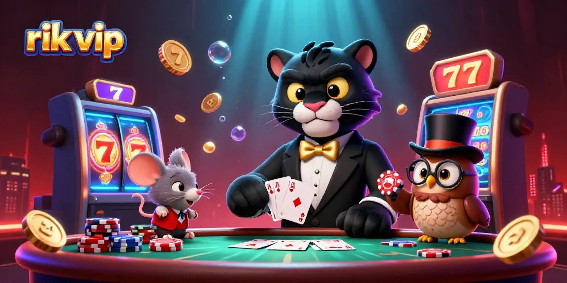 Experience thrilling gameplay at rik vip with a stylish panther dealer and vibrant casino elements.