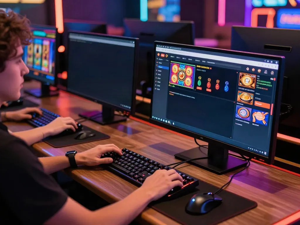 Exciting online gaming experience at casinos not on gamstop with vibrant games and modern setup.