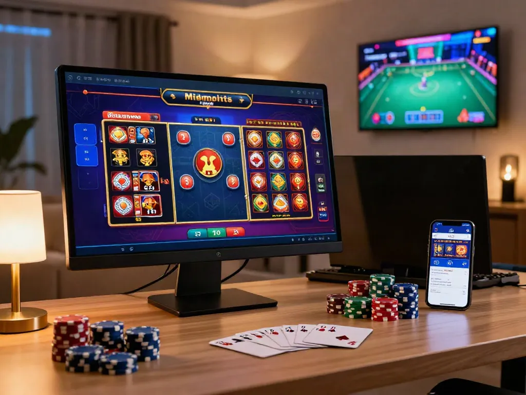 Exciting online casino gaming scene featuring casinos not on GamStop with vibrant gaming displays and poker chips.