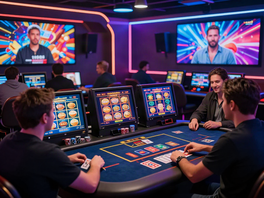 Players engaged in online gaming experiences at casinos not on gamstop, showcasing vibrant atmosphere and community.