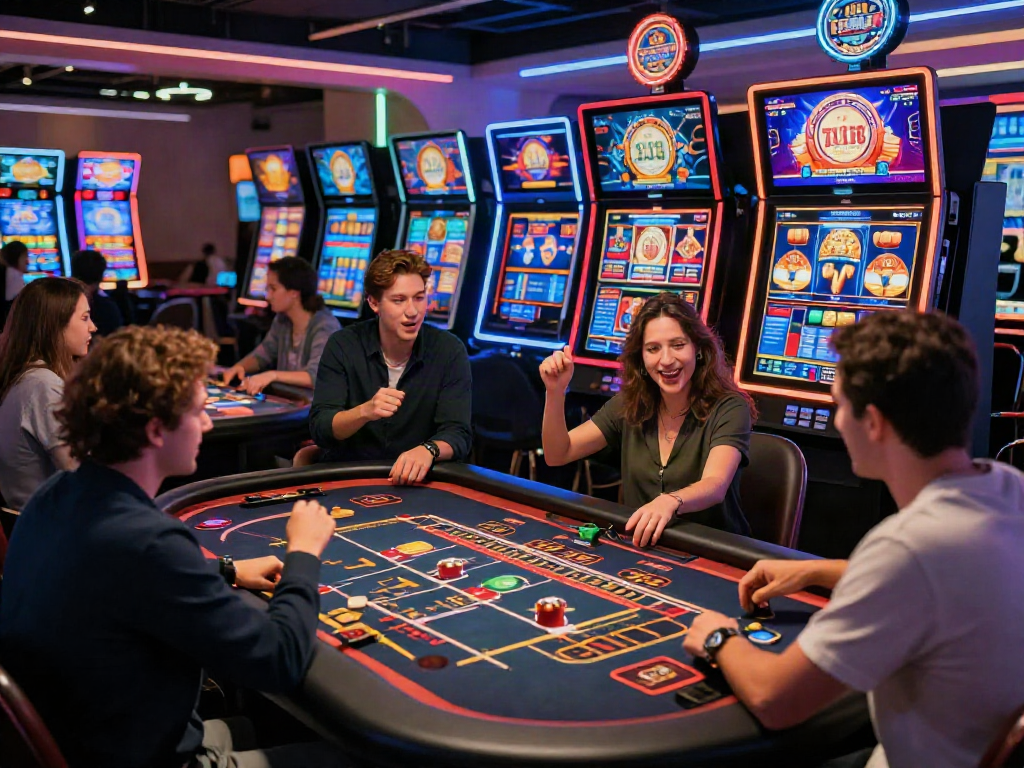 Players enjoying games at casinos not on gamstop in a vibrant virtual environment.