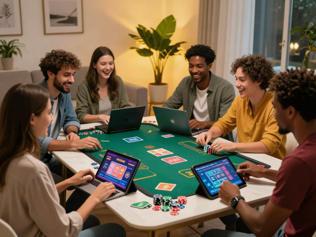 Exciting game night with friends at home featuring casinos not on gamstop.