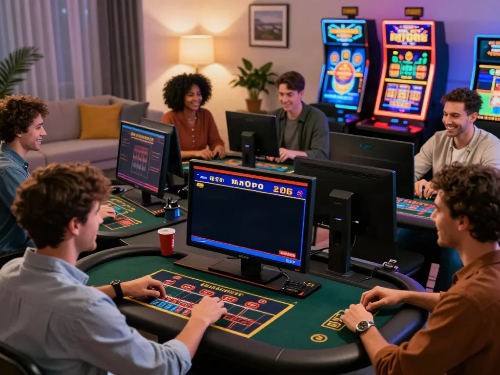 Players engaging with casinos not on GamStop while enjoying a virtual gaming experience at home.