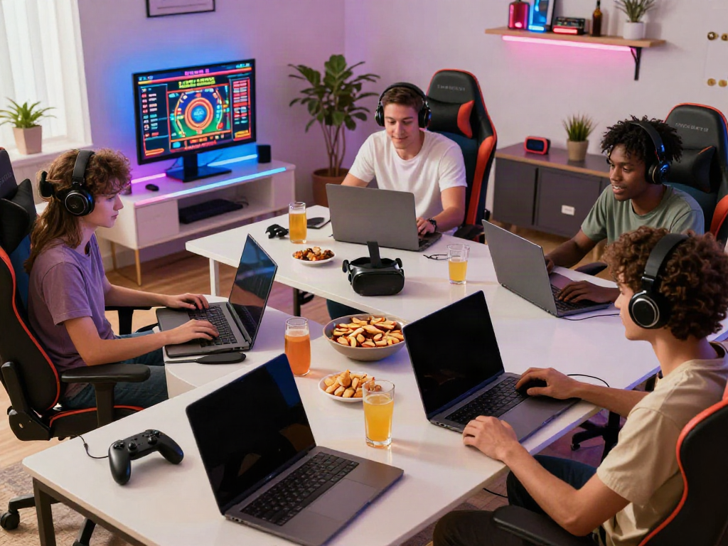 Players enjoying casinos not on gamstop in a modern gaming room with a lively atmosphere.