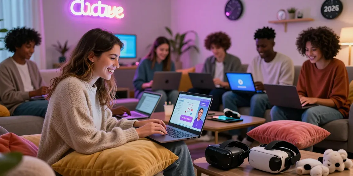 Engaging NSFW interactive scene showcasing users exploring ai 18+ chat interfaces in a cozy living room.