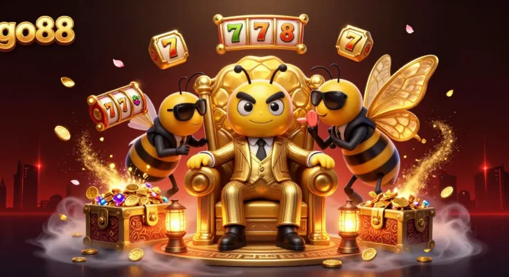 Win big with go88 at this vibrant casino scene featuring diverse gaming elements.