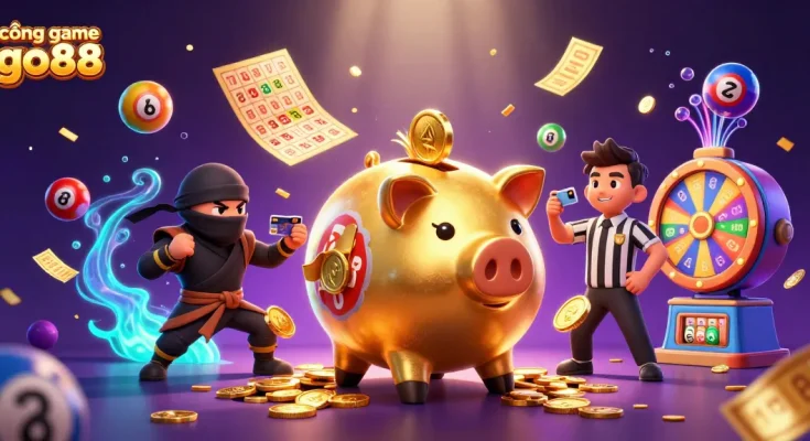 Experience the thrill of the cổng game go88 with vibrant lottery elements and a dynamic casino scene.