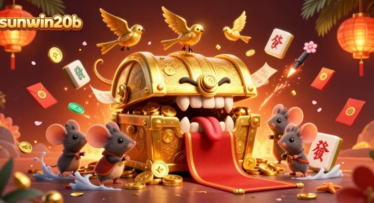 Engage with thrilling gameplay at sunwin20b, featuring a vibrant casino scene packed with treasure and excitement.